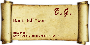 Bari Gábor névjegykártya